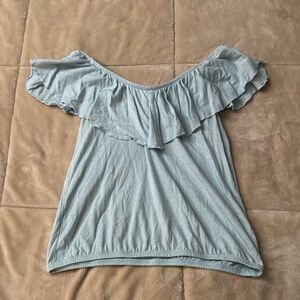 Express Light Blue Off-Shoulder Women's Top - XS